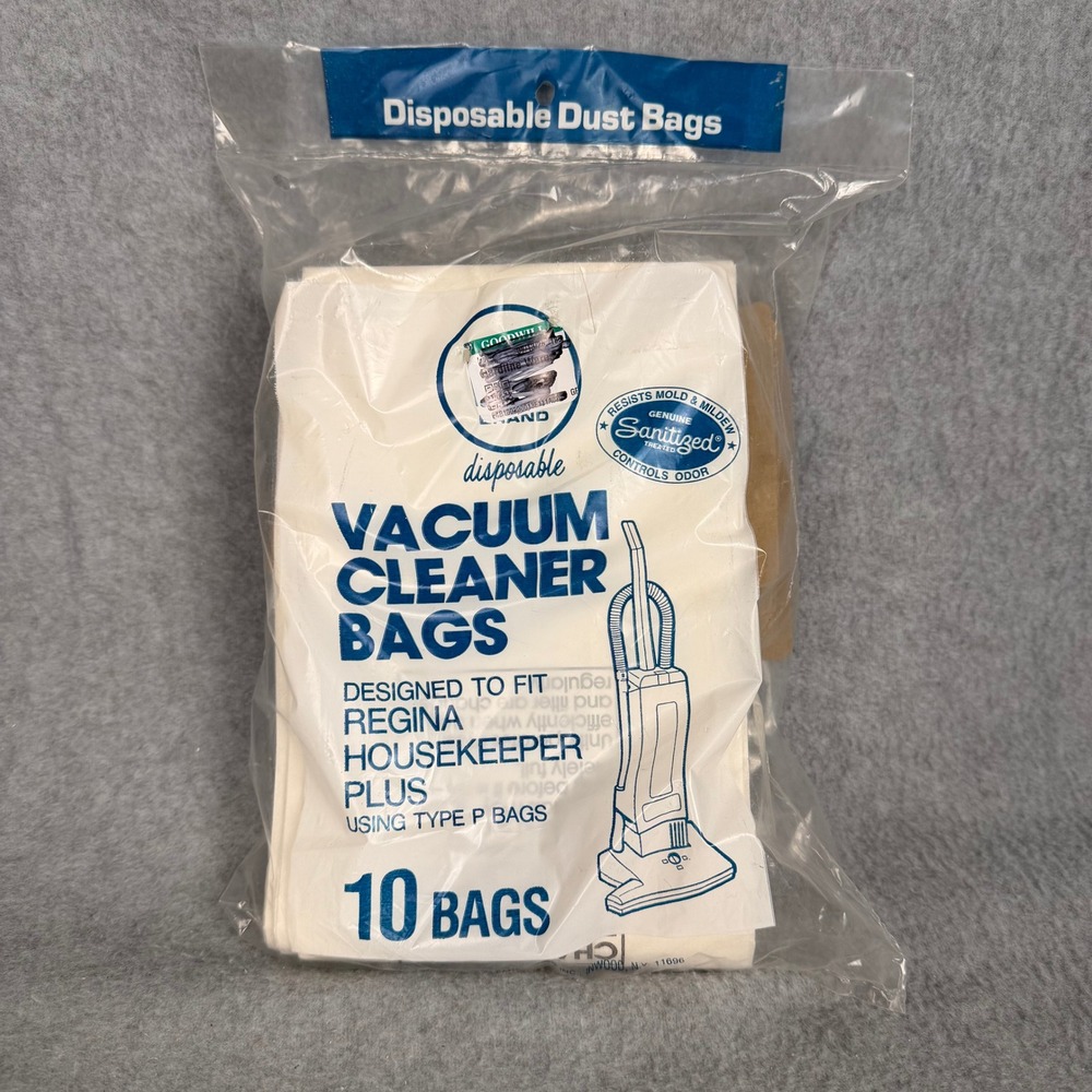 Regina Vacuum Cleaner Bags Type P 10 Pack White Sanitized Housekeeper Plus NEW